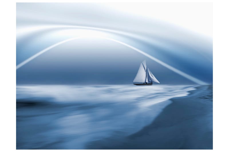 Fototapet Lonely Sail Drifting 200x154 - Artgeist sp. z o. o. - Boligtilbehør - Vægdekoration - Tapeter - Fototapeter