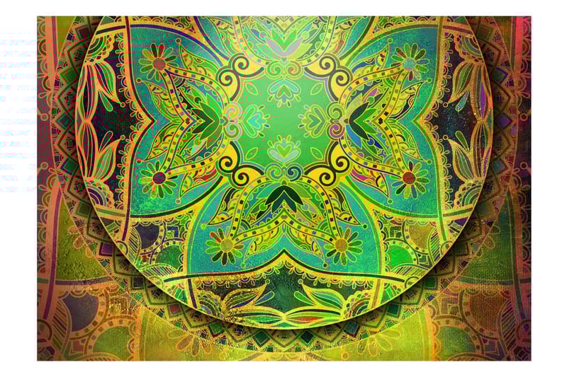 Fototapet Mandala Emerald Fantasy 350x245 - Artgeist sp. z o. o. - Boligtilbehør - Vægdekoration - Tapeter - Fototapeter
