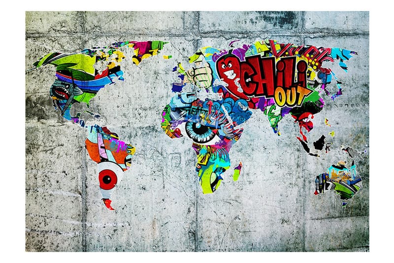 Fototapet Map Graffiti 300x210, Artgeist sp. z o. o.