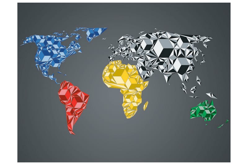 Fototapet Map Of The World Colorful Solids 300x231 - Artgeist sp. z o. o. - Boligtilbehør - Vægdekoration - Tapeter - Fototapeter