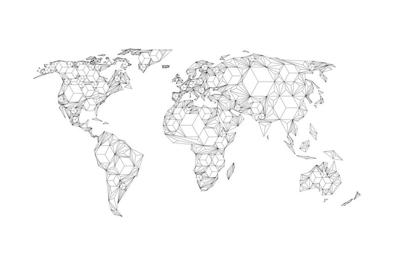 Fototapet Map Of The World White Solids 250x193 - Artgeist sp. z o. o. - Boligtilbehør - Vægdekoration - Tapeter - Fototapeter