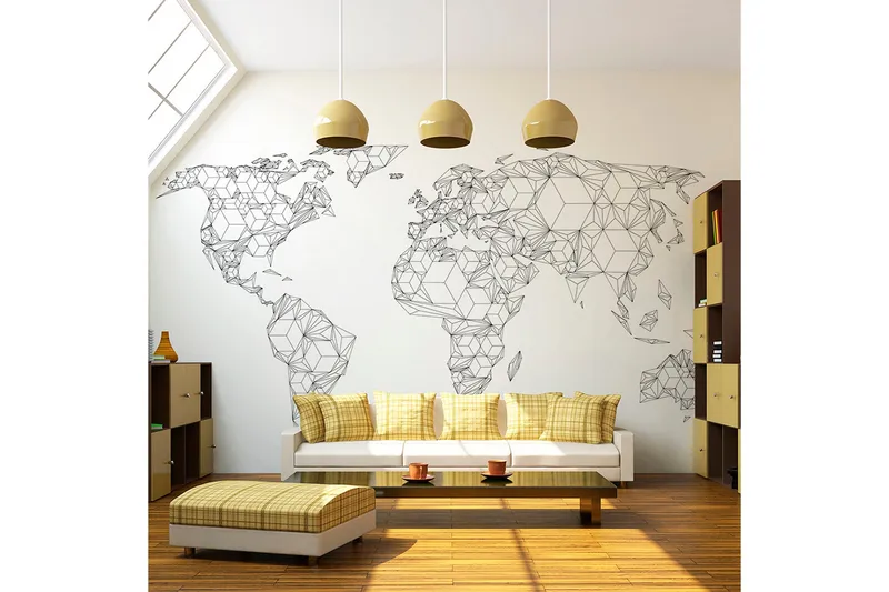 Fototapet Map Of The World White Solids 400x309, Artgeist sp. z o. o.
