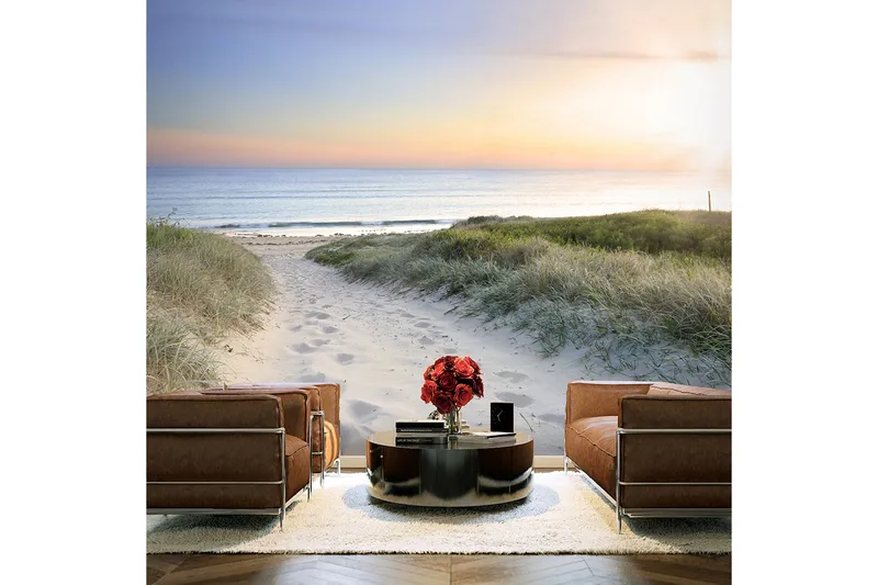 Fototapet Morning Walk On The Beach 400x280, Artgeist sp. z o. o.