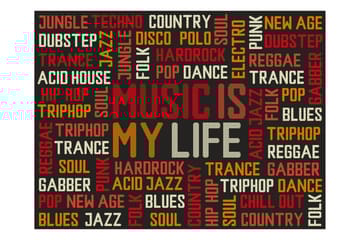 Fototapet Music Is My Life 250x193 - Artgeist sp. z o. o. - Boligtilbehør - Vægdekoration - Tapeter - Fototapeter