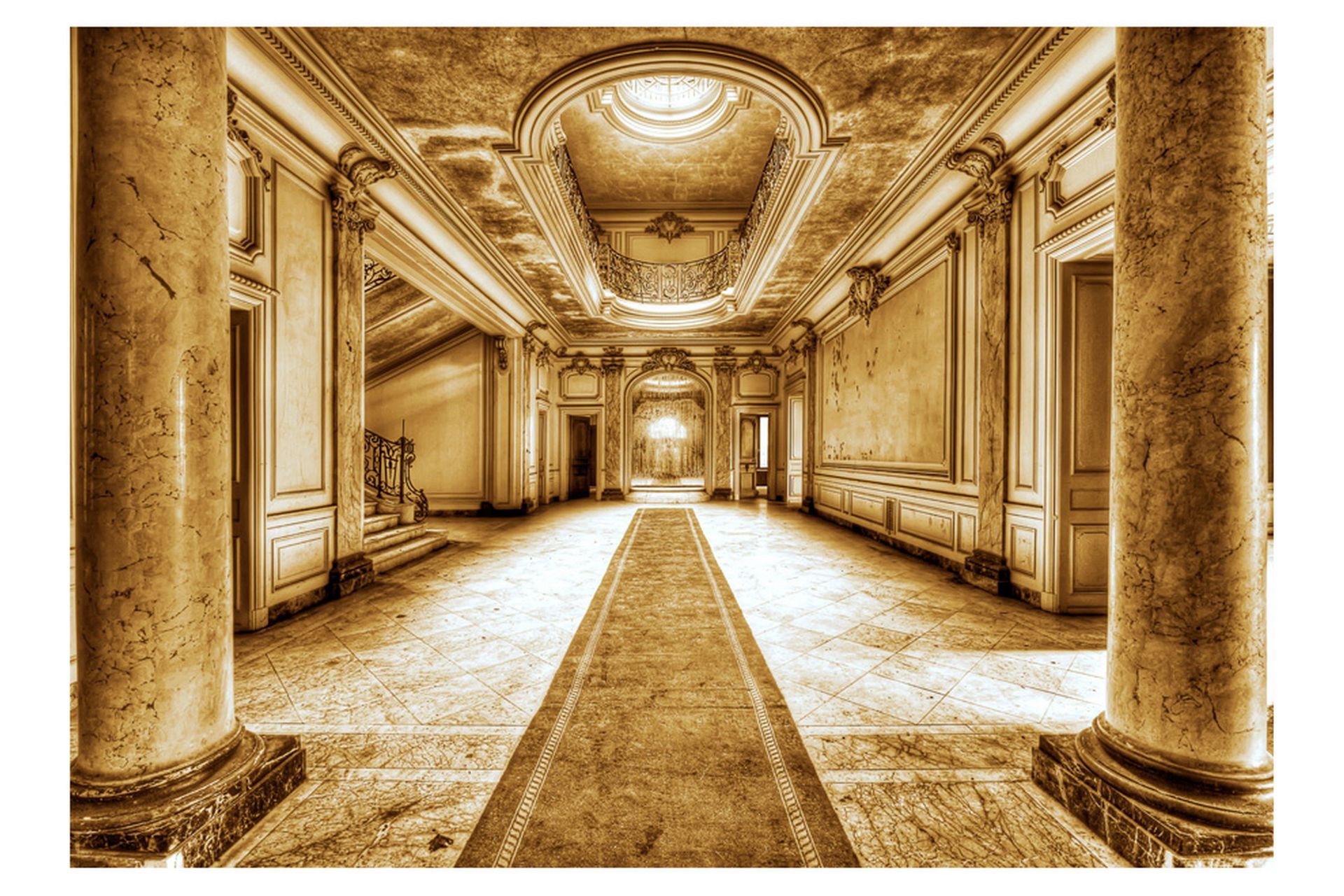 Fototapet Mystery Marble Sepia 250x175 - Artgeist sp. z o. o. - Boligtilbehør - Vægdekoration - Tapeter - Fototapeter
