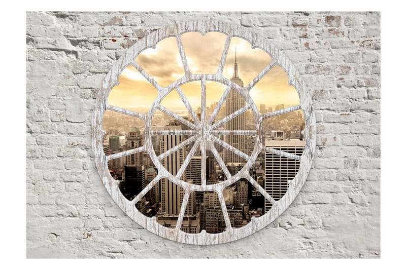 Fototapet New York A view through the window 150x105 - Artgeist sp. z o. o. - Boligtilbehør - Vægdekoration - Tapeter - Fototapeter