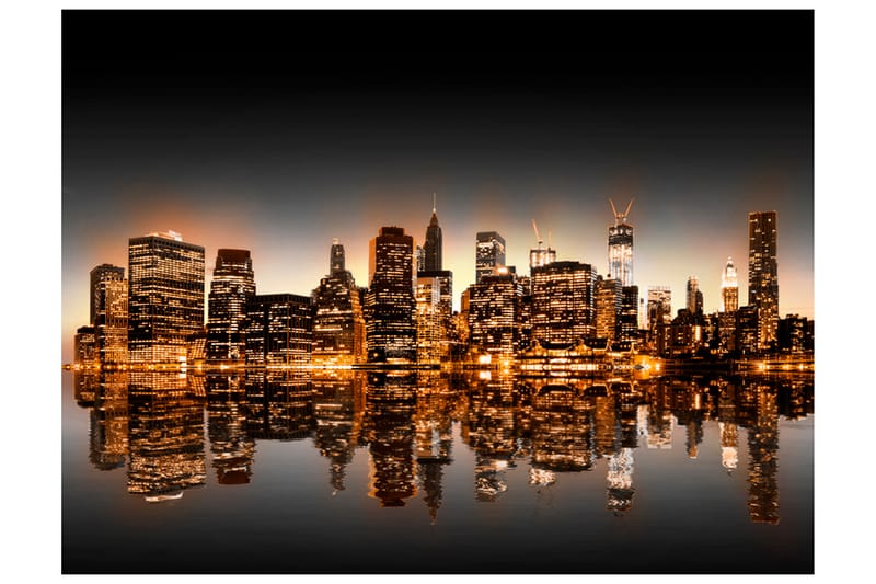 Fototapet New York Og Guld 300x231 - Artgeist sp. z o. o. - Boligtilbehør - Vægdekoration - Tapeter - Fototapeter