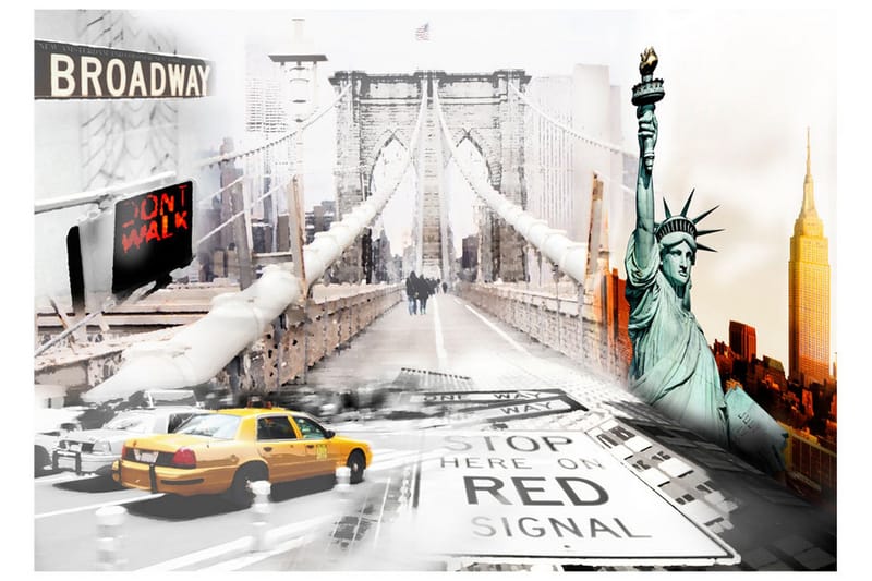Fototapet New York Streets 100x70 - Artgeist sp. z o. o. - Boligtilbehør - Vægdekoration - Tapeter - Fototapeter