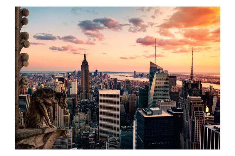 Fototapet New York The Skyscrapers And Sunset 100x70 - Artgeist sp. z o. o. - Boligtilbehør - Vægdekoration - Tapeter - Fototapeter