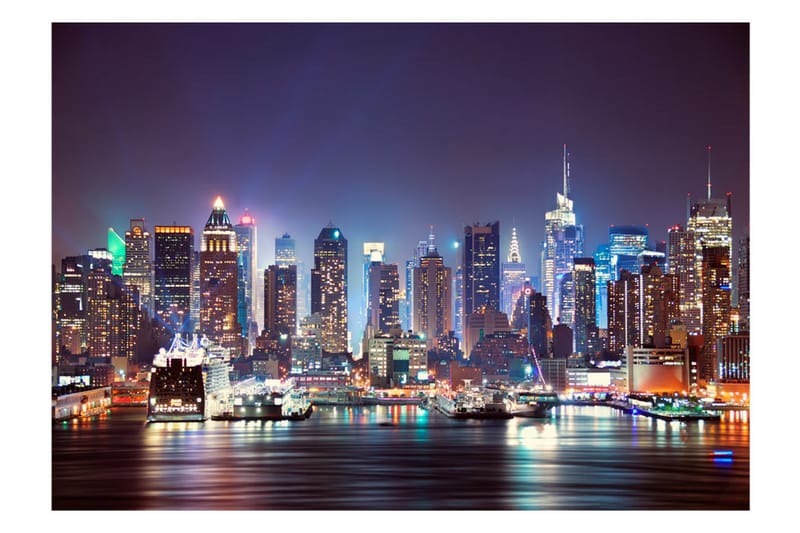 Fototapet Night In New York City 200x140 - Artgeist sp. z o. o. - Fototapeter