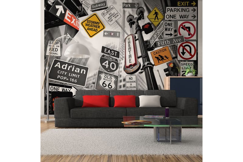 Fototapet NYC Sign On A monochrome Background 200x154, Artgeist sp. z o. o.