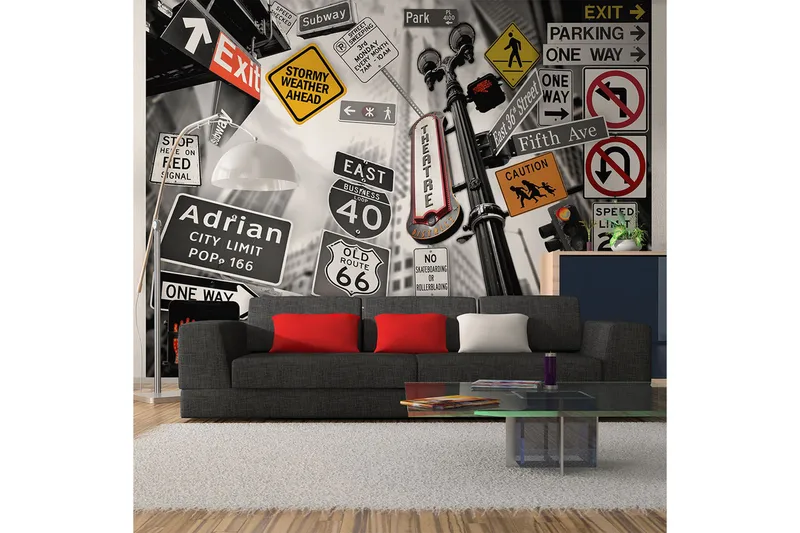 Fototapet NYC Sign On A monochrome Background 250x193, Artgeist sp. z o. o.