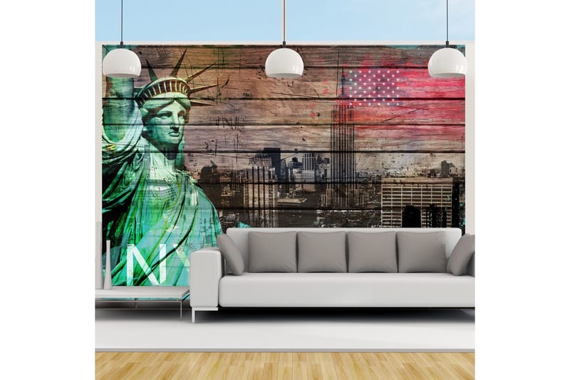 Fototapet NYC Symbols 250x175 - Artgeist sp. z o. o. - Boligtilbehør - Vægdekoration - Tapeter - Fototapeter