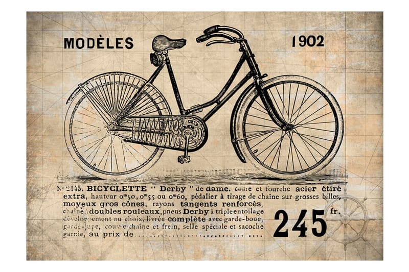 Fototapet Old School Bicycle 350x245 - Artgeist sp. z o. o. - Boligtilbehør - Vægdekoration - Tapeter - Fototapeter