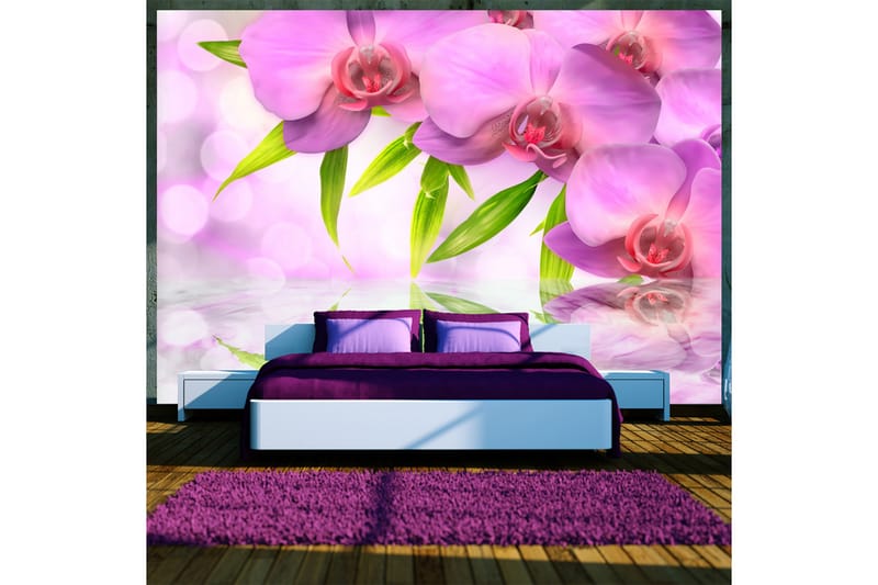 Fototapet Orchids In Lilac Colour 200x140 - Artgeist sp. z o. o. - Fototapeter