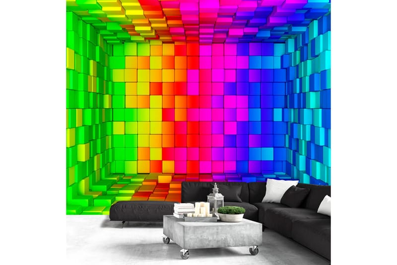 Fototapet Rainbow Cube 200x140 - Artgeist sp. z o. o. - Fototapeter