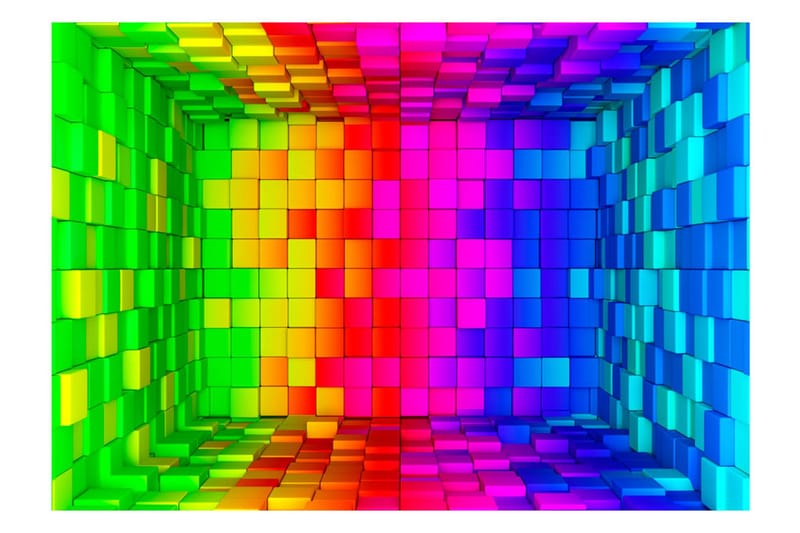 Fototapet Rainbow Cube 250x175 - Artgeist sp. z o. o. - Boligtilbehør - Vægdekoration - Tapeter - Fototapeter