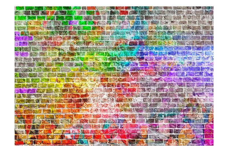 Fototapet Rainbow Wall 100x70 - Artgeist sp. z o. o. - Fototapeter