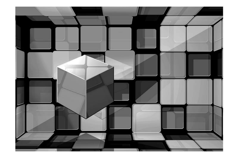 Fototapet Rubik's Cube In Gray 300x210 - Artgeist sp. z o. o. - Boligtilbehør - Vægdekoration - Tapeter - Fototapeter