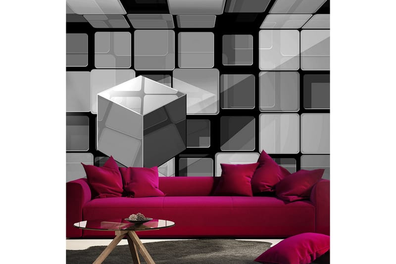 Fototapet Rubik's Cube In Gray 300x210 - Artgeist sp. z o. o. - Boligtilbehør - Vægdekoration - Tapeter - Fototapeter