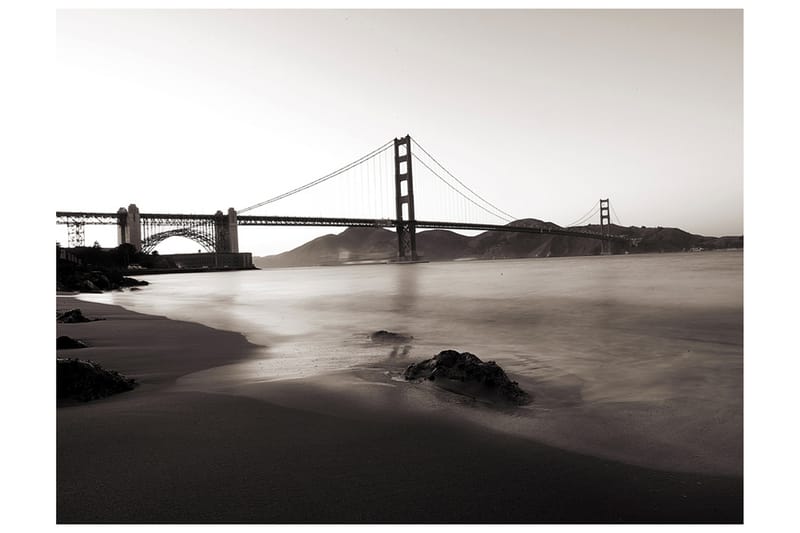 Fototapet San Francisco Golden Gate Bridge B&W 350x270 - Artgeist sp. z o. o. - Fototapeter