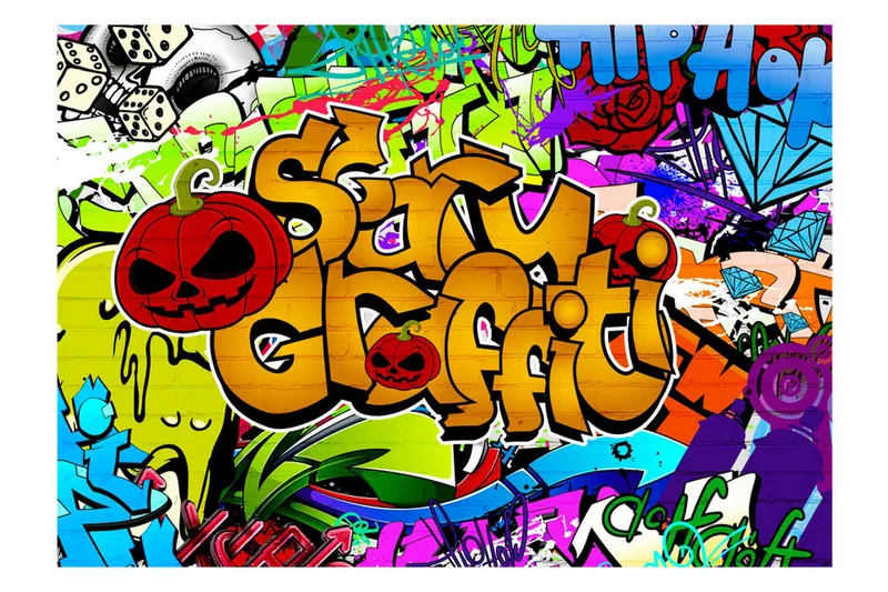 Fototapet Scary Graffiti 150x105 - Artgeist sp. z o. o. - Boligtilbehør - Vægdekoration - Tapeter - Fototapeter