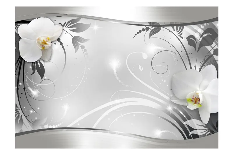 Fototapet Silver Abstract 100x70 - Artgeist sp. z o. o. - Boligtilbehør - Vægdekoration - Tapeter - Fototapeter