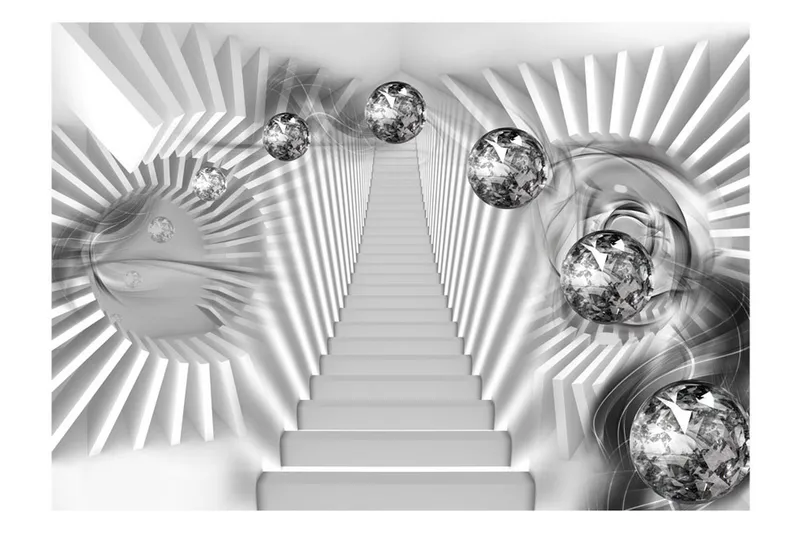 Fototapet Silver Stairs 300x210 - Artgeist sp. z o. o. - Boligtilbehør - Vægdekoration - Tapeter - Fototapeter