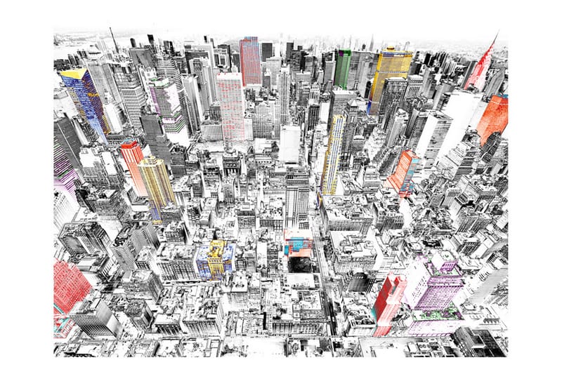 Fototapet Skitse over New York 200x154 - Artgeist sp. z o. o. - Fototapeter