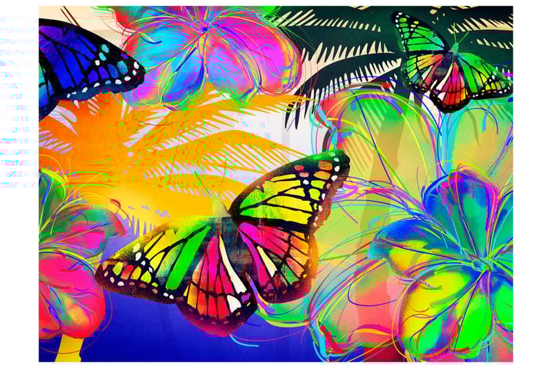 Fototapet Sommerfugle i maven 250x193 - Artgeist sp. z o. o. - Boligtilbehør - Vægdekoration - Tapeter - Fototapeter