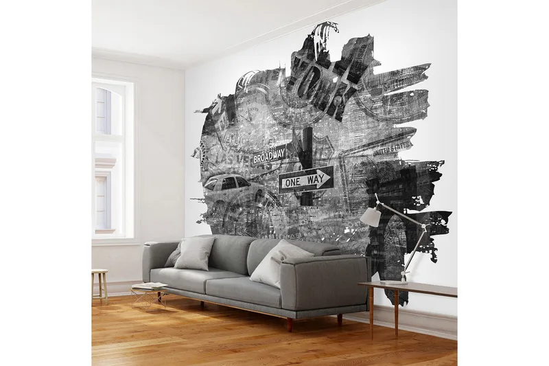Fototapet Sort-hvid New York Collage 200x154 - Artgeist sp. z o. o. - Boligtilbehør - Vægdekoration - Tapeter - Fototapeter
