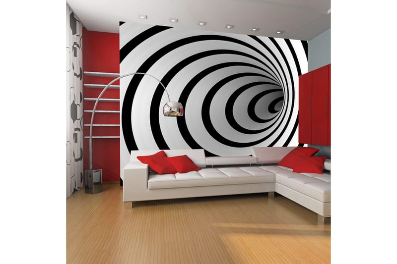Fototapet Sort Og Hvidt 3D Tunnel 400x309, Artgeist sp. z o. o.