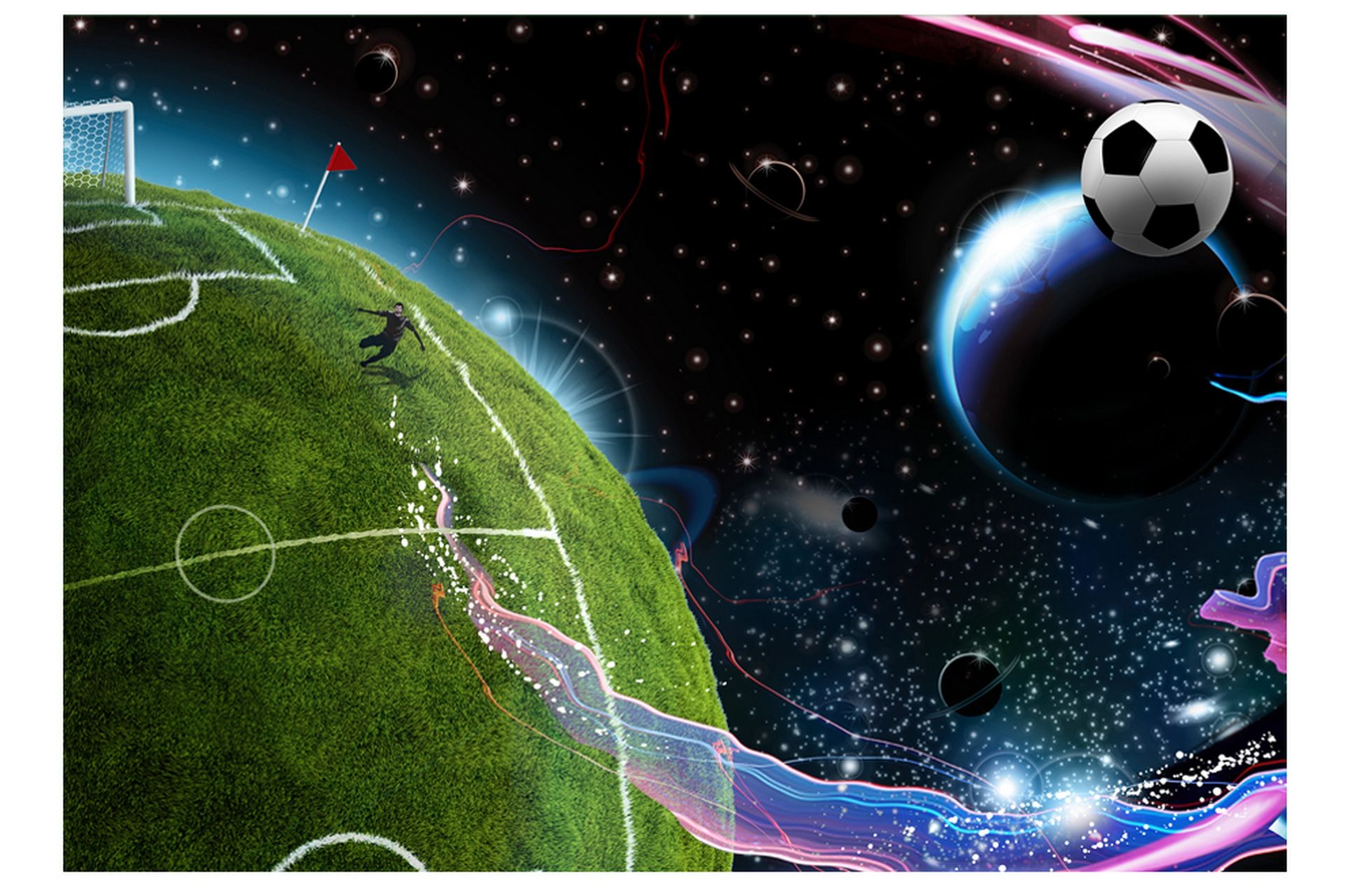 Fototapet Space Match 150x105 - Artgeist sp. z o. o. - Boligtilbehør - Vægdekoration - Tapeter - Fototapeter