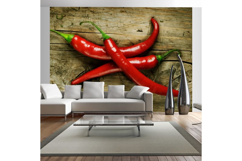 Fototapet Spicy Chili Peppers 350x270 - Artgeist sp. z o. o. - Boligtilbehør - Vægdekoration - Tapeter - Fototapeter