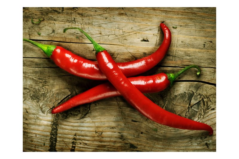 Fototapet Spicy Chili Peppers 350x270 - Artgeist sp. z o. o. - Boligtilbehør - Vægdekoration - Tapeter - Fototapeter