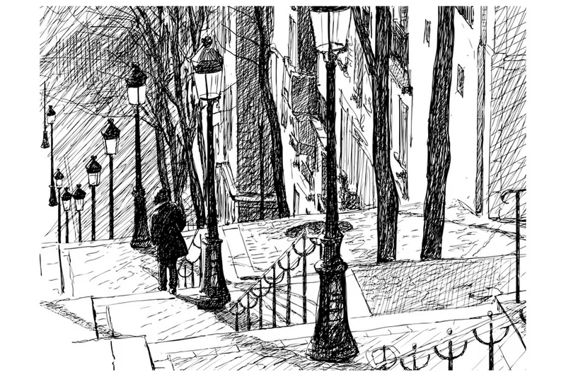 Fototapet Stairs Montmartre 350x270, Artgeist sp. z o. o.