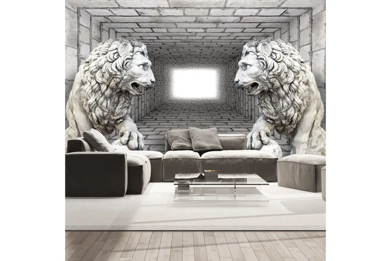 Fototapet Stone Lions 300x210, Artgeist sp. z o. o.