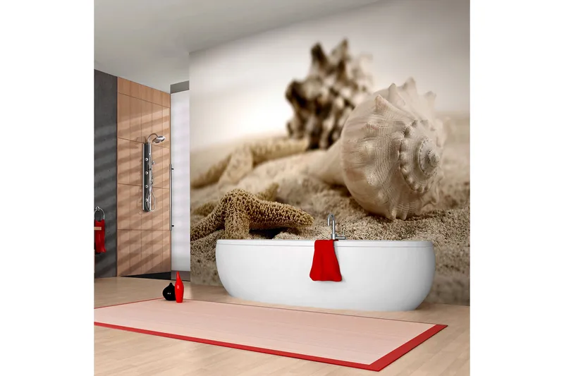 Fototapet Strand Og Musling 300x231 - Artgeist sp. z o. o. - Boligtilbehør - Vægdekoration - Tapeter - Fototapeter