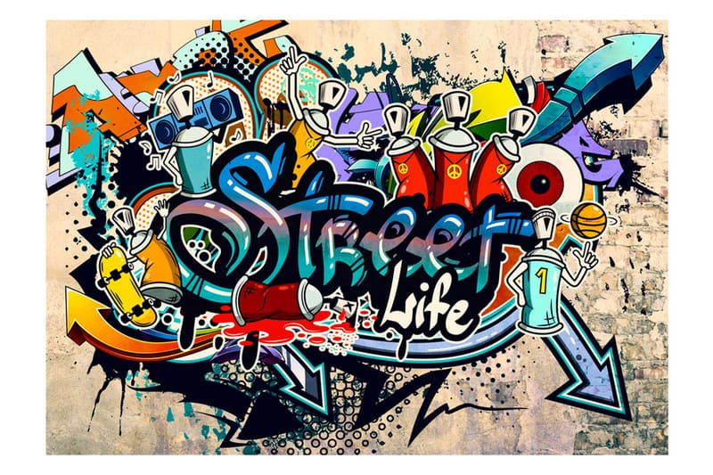 Fototapet Street life 250x175 - Artgeist sp. z o. o. - Boligtilbehør - Vægdekoration - Tapeter - Fototapeter