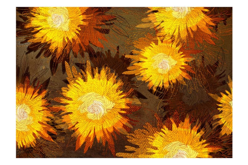 Fototapet Sunflower Dance 200x140 - Artgeist sp. z o. o. - Fototapeter