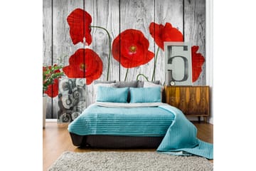Fototapet Tale Of Red Poppies 250x175 - Artgeist sp. z o. o. - Boligtilbehør - Vægdekoration - Tapeter - Fototapeter