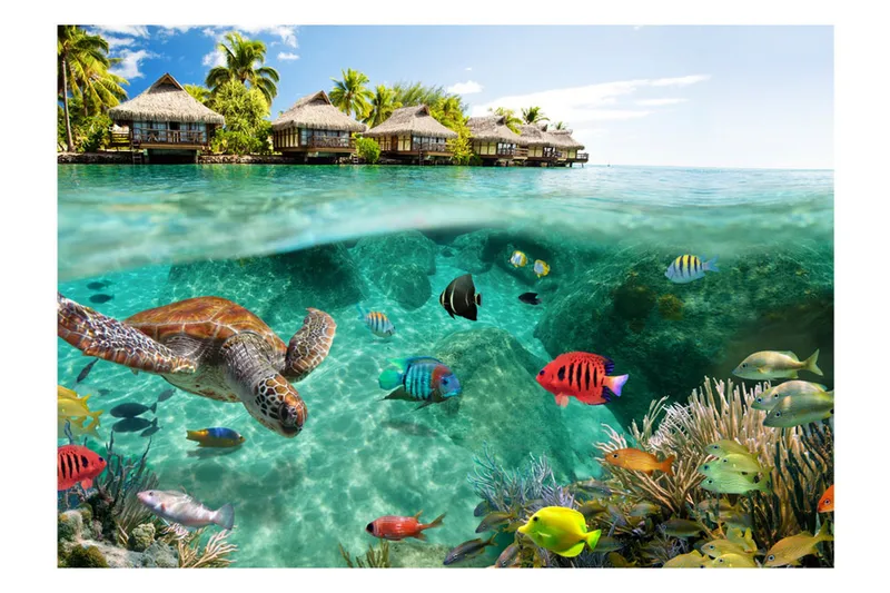 Fototapet Under The Surface Of Water 350x245 - Artgeist sp. z o. o. - Boligtilbehør - Vægdekoration - Tapeter - Fototapeter