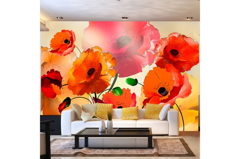 Fototapet Velvet Poppies 300x210 - Artgeist sp. z o. o. - Boligtilbehør - Vægdekoration - Tapeter - Fototapeter