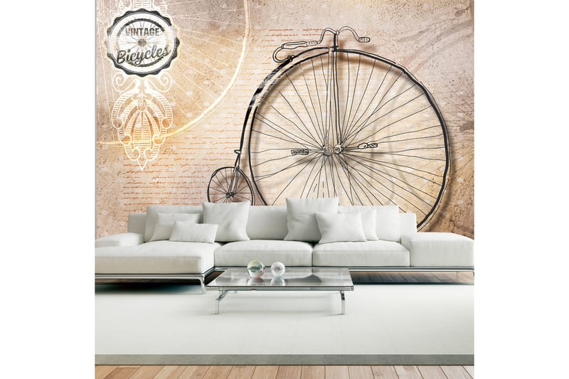 Fototapet Vintage Bicycles Sepia 300x210 - Artgeist sp. z o. o. - Boligtilbehør - Vægdekoration - Tapeter - Fototapeter