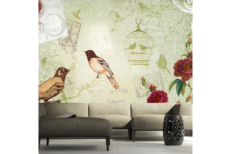 Fototapet Vintage Birds 150x105 - Artgeist sp. z o. o. - Boligtilbehør - Vægdekoration - Tapeter - Fototapeter