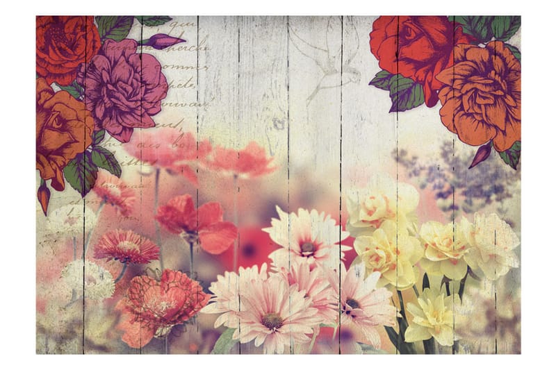 Fototapet Vintage Flowers 350x245 - Artgeist sp. z o. o. - Boligtilbehør - Vægdekoration - Tapeter - Fototapeter