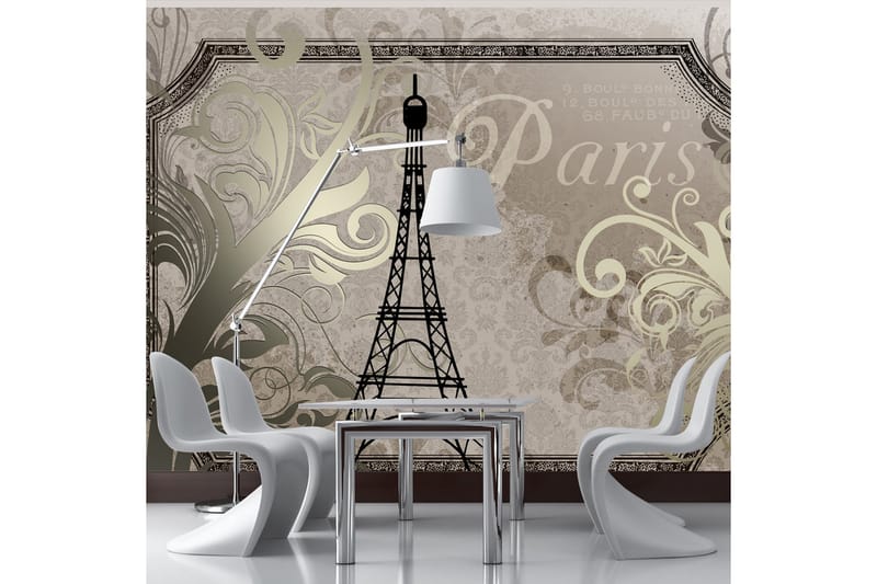 Fototapet Vintage Paris Gold 150x105 - Artgeist sp. z o. o. - Boligtilbehør - Vægdekoration - Tapeter - Fototapeter