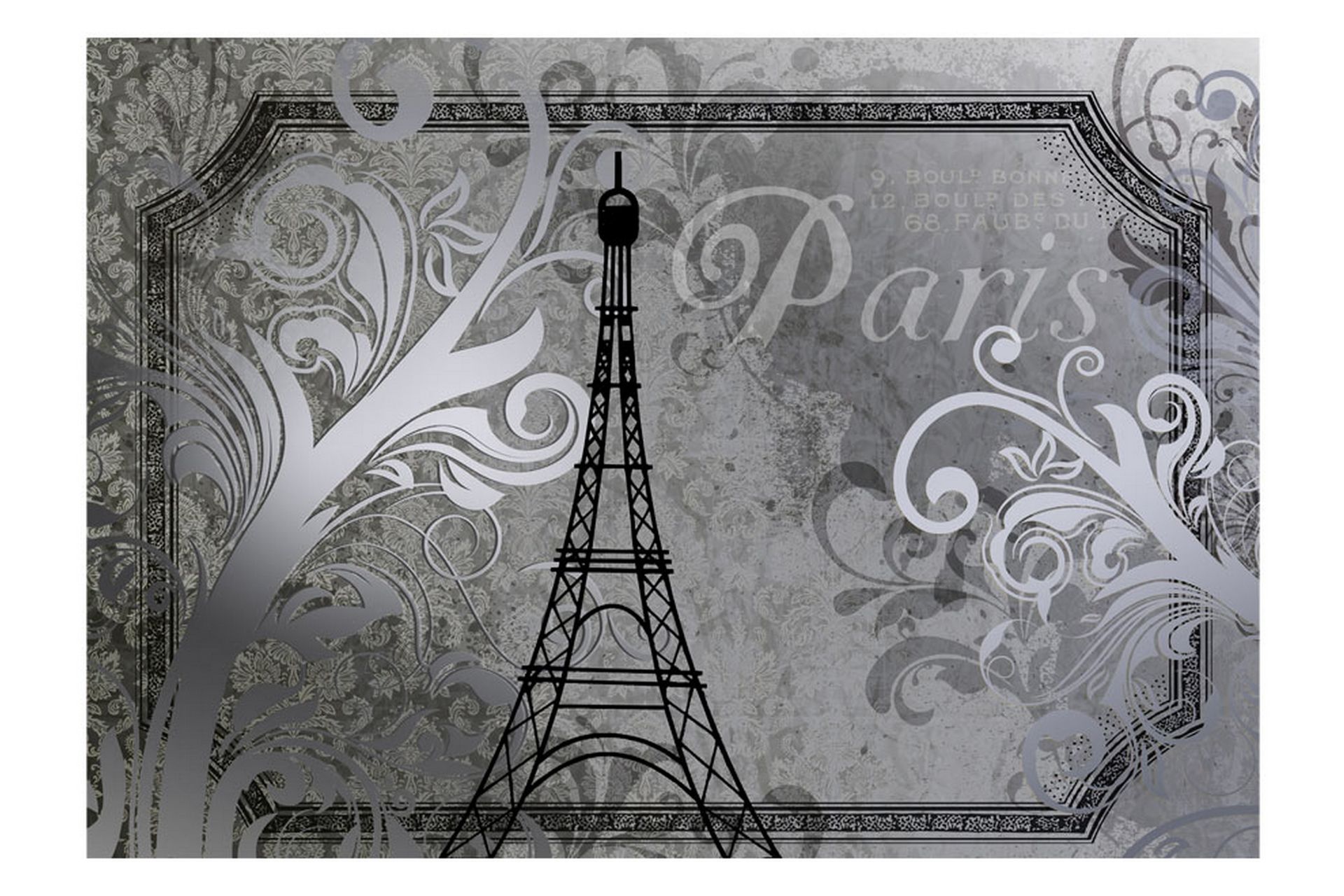 Fototapet Vintage Paris Silver 300x210 - Artgeist sp. z o. o. - Boligtilbehør - Vægdekoration - Tapeter - Fototapeter