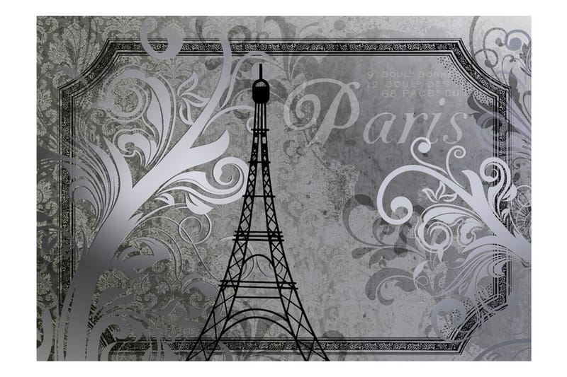 Fototapet Vintage Paris Silver 200x140 - Artgeist sp. z o. o. - Boligtilbehør - Vægdekoration - Tapeter - Fototapeter