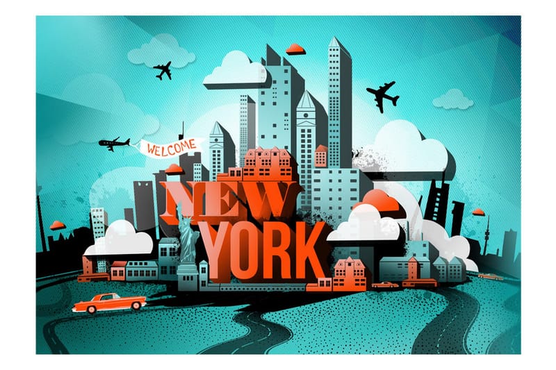 Fototapet Welcome New York 300x210 - Artgeist sp. z o. o. - Boligtilbehør - Vægdekoration - Tapeter - Fototapeter